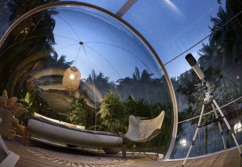 sleeping in a bubble tent